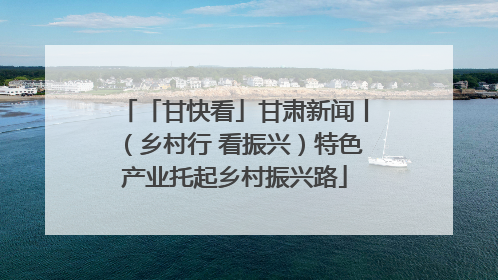 「甘快看」甘肃新闻丨（乡村行 看振兴）特色产业托起乡村振兴路