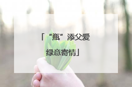 “瓶”添父爱 绿意寄情