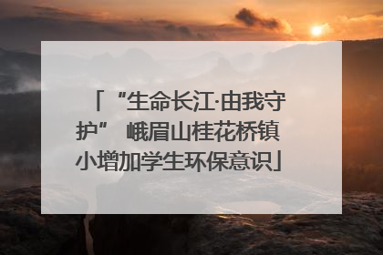 “生命长江·由我守护” 峨眉山桂花桥镇小增加学生环保意识