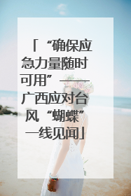 “确保应急力量随时可用”——广西应对台风“蝴蝶”一线见闻