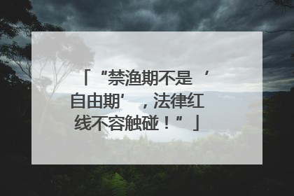 “禁渔期不是‘自由期’，法律红线不容触碰！”