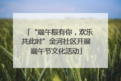 “端午粽有你，欢乐共此时”金河社区开展端午节文化活动