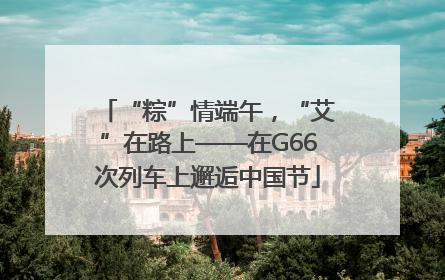 “粽”情端午，“艾”在路上——在G66次列车上邂逅中国节