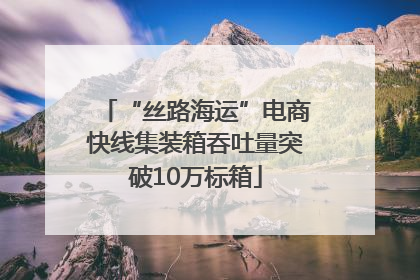 “丝路海运”电商快线集装箱吞吐量突破10万标箱