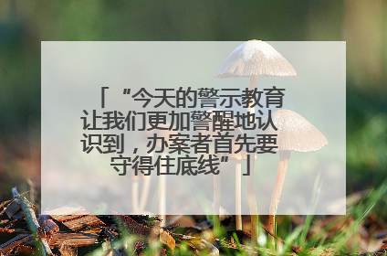 “今天的警示教育让我们更加警醒地认识到，办案者首先要守得住底线”