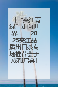 “夹江青绿”走向世界——2025夹江品质出口茶专场推荐会于成都启幕