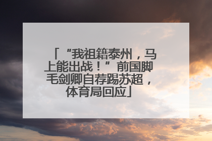 “我祖籍泰州，马上能出战！”前国脚毛剑卿自荐踢苏超，体育局回应