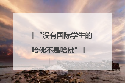 “没有国际学生的哈佛不是哈佛”
