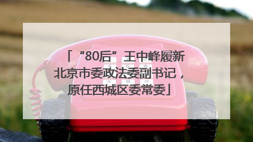 “80后”王中峰履新北京市委政法委副书记，原任西城区委常委