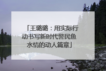 王璐璐：用实际行动书写新时代警民鱼水情的动人篇章