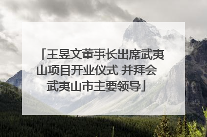 王昱文董事长出席武夷山项目开业仪式 并拜会武夷山市主要领导