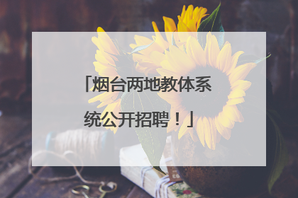 烟台两地教体系统公开招聘！