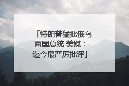 特朗普猛批俄乌两国总统 美媒：迄今最严厉批评