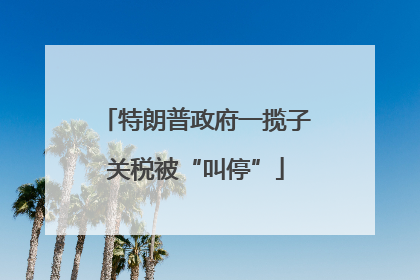 特朗普政府一揽子关税被“叫停”