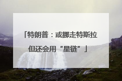 特朗普：或挪走特斯拉 但还会用“星链”