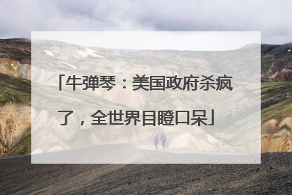 牛弹琴：美国政府杀疯了，全世界目瞪口呆