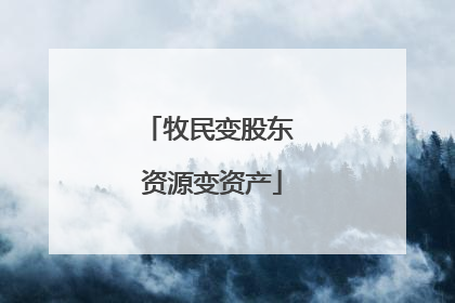牧民变股东 资源变资产