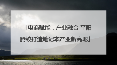 电商赋能，产业融合 平阳腾蛟打造笔记本产业新高地