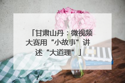 甘肃山丹：微视频大赛用“小故事”讲述“大道理”