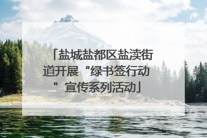 盐城盐都区盐渎街道开展“绿书签行动”宣传系列活动