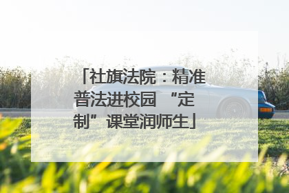 社旗法院：精准普法进校园 “定制”课堂润师生