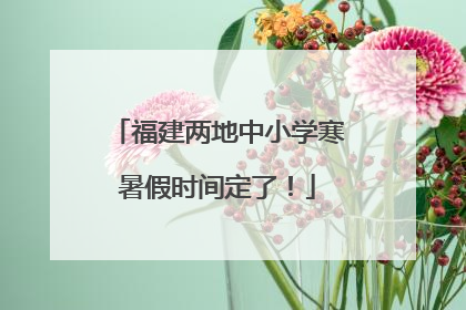福建两地中小学寒暑假时间定了！