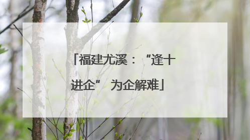 福建尤溪：“逢十进企” 为企解难