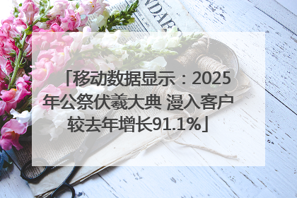 移动数据显示：2025年公祭伏羲大典 漫入客户较去年增长91.1%