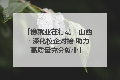 稳就业在行动丨山西：深化校企对接 助力高质量充分就业
