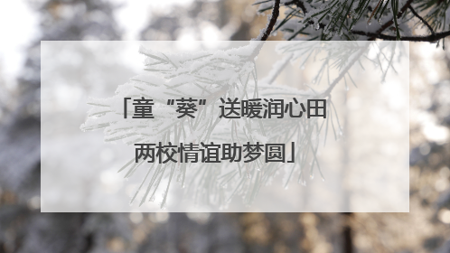 童“葵”送暖润心田 两校情谊助梦圆