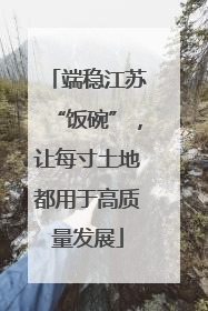 端稳江苏“饭碗”，让每寸土地都用于高质量发展