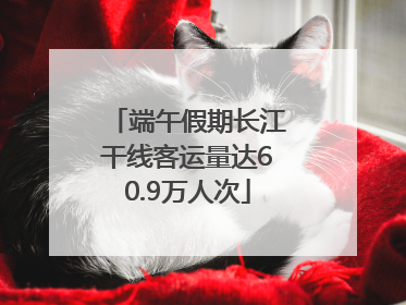 端午假期长江干线客运量达60.9万人次