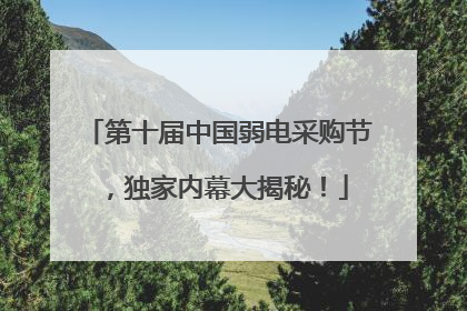 第十届中国弱电采购节，独家内幕大揭秘！