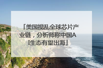 美国搅乱全球芯片产业链，分析师称中国AI生态有望出海