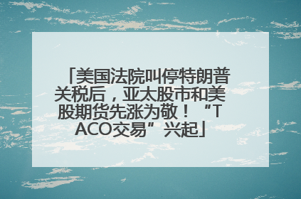 美国法院叫停特朗普关税后，亚太股市和美股期货先涨为敬！“TACO交易”兴起