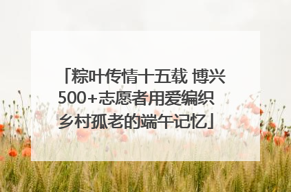粽叶传情十五载 博兴500+志愿者用爱编织乡村孤老的端午记忆