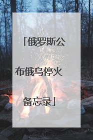 俄罗斯公布俄乌停火备忘录