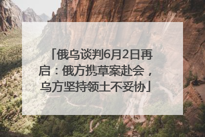 俄乌谈判6月2日再启：俄方携草案赴会，乌方坚持领土不妥协