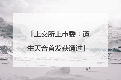 上交所上市委：道生天合首发获通过