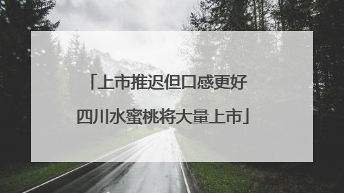 上市推迟但口感更好 四川水蜜桃将大量上市