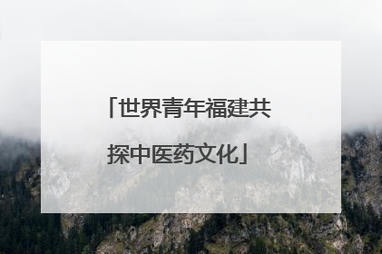 世界青年福建共探中医药文化
