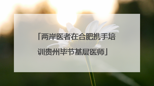 两岸医者在合肥携手培训贵州毕节基层医师