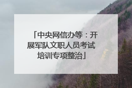 中央网信办等：开展军队文职人员考试培训专项整治