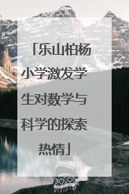 乐山柏杨小学激发学生对数学与科学的探索热情