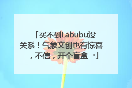 买不到Labubu没关系！气象文创也有惊喜，不信，开个盲盒→
