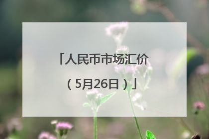 人民币市场汇价（5月26日）