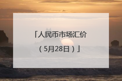 人民币市场汇价（5月28日）