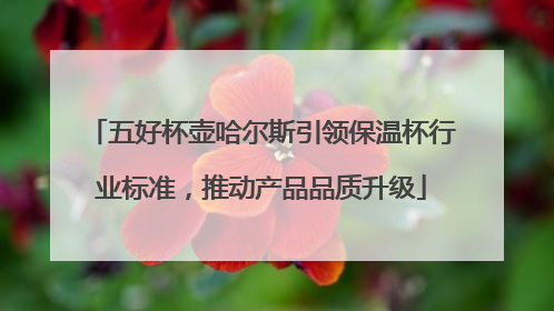 五好杯壶哈尔斯引领保温杯行业标准，推动产品品质升级