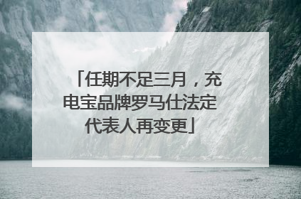 任期不足三月，充电宝品牌罗马仕法定代表人再变更