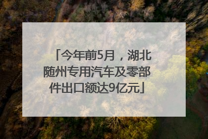 今年前5月，湖北随州专用汽车及零部件出口额达9亿元